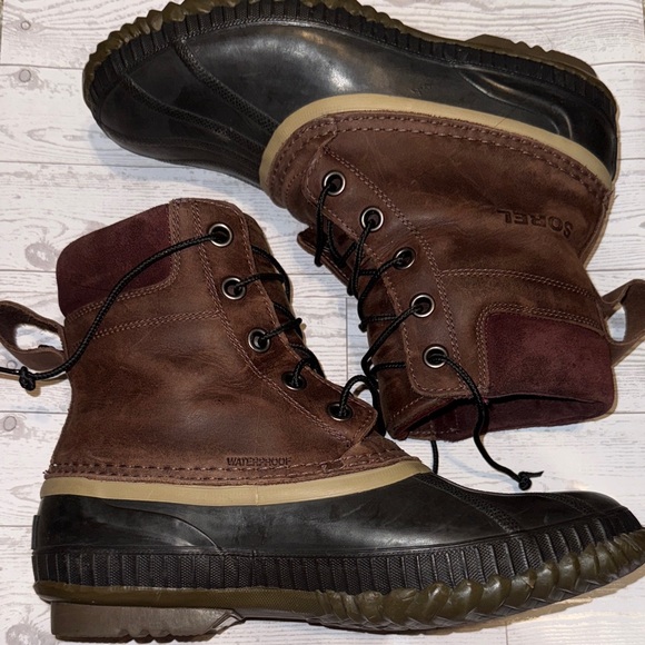 SOREL Men’s Brown Waterproof Winter Boots Size 9.5 - Picture 3 of 9